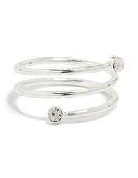 Waterproof Stainless Steel Diamante Coil Ring