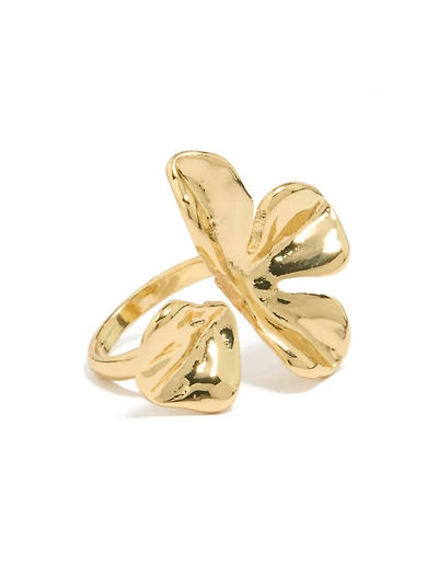 Gold Plated Molten Floral Wrap Ring