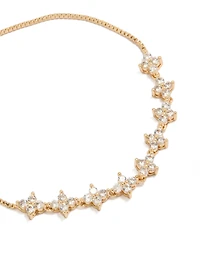 Gold Cubic Zirconia Fine Floral Bracelet