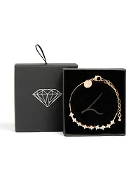 Gold Cubic Zirconia Fine Floral Bracelet
