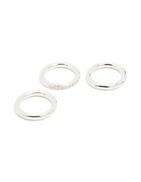 Waterproof Stainless Steel Band Stacking Rings 3-Pack