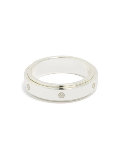 Waterproof Cubic Zirconia Stainless Steel Spinner Ring