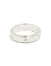 Waterproof Cubic Zirconia Stainless Steel Spinner Ring