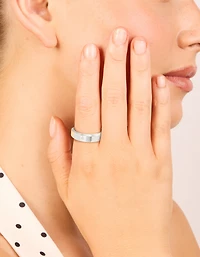 Waterproof Cubic Zirconia Stainless Steel Spinner Ring