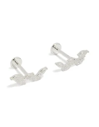 Waterproof Stainless Steel Cubic Zirconia Marquise Crawler Flat Back Studs