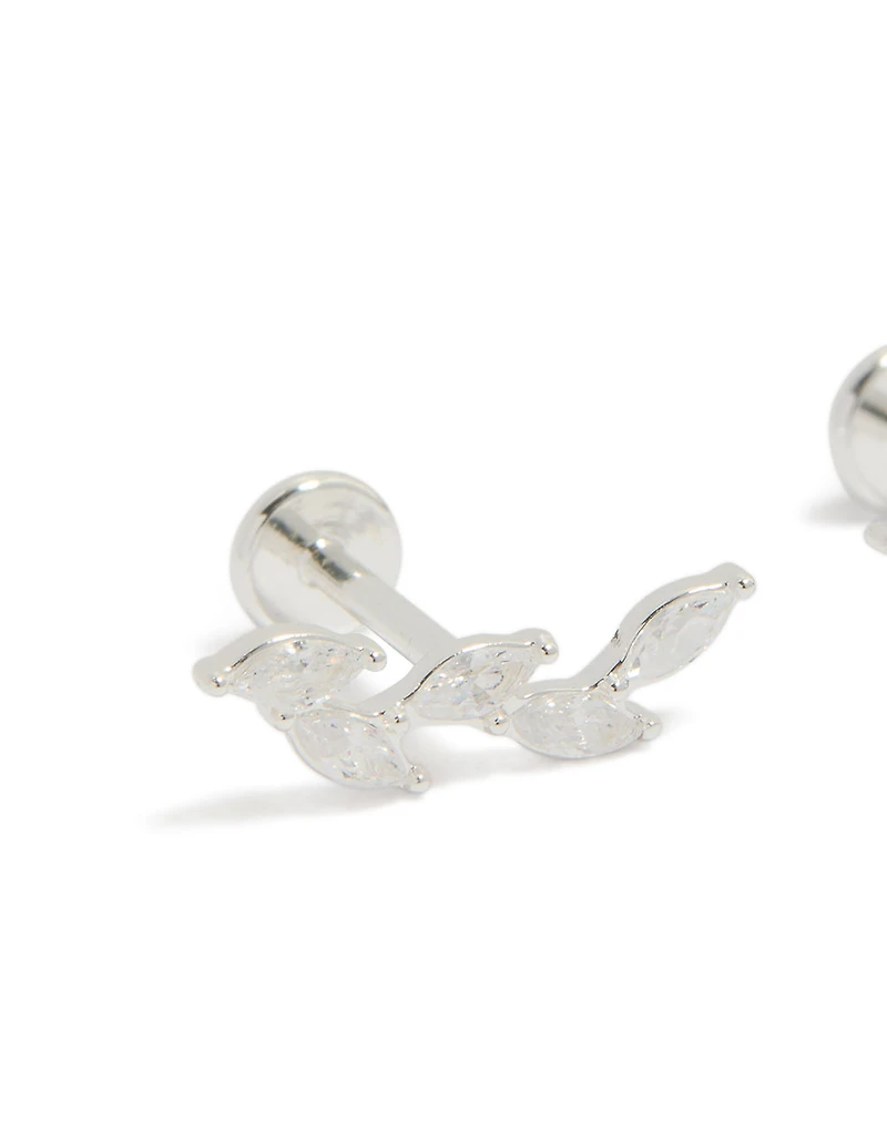 Boucles d'oreilles marquise à dos plat en acier inoxydable étanche avec zircon cubique