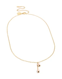 Waterproof Gold Plated Stainless Steel Pink Tulips Pendant Necklace