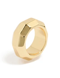 Waterproof Gold Plated Stainless Steel Geometric Square Ring