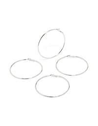 Silver Large Hoop Earrings 2-Pack