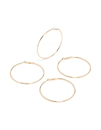 Boucles d'oreilles créoles dorées (lot de 2)