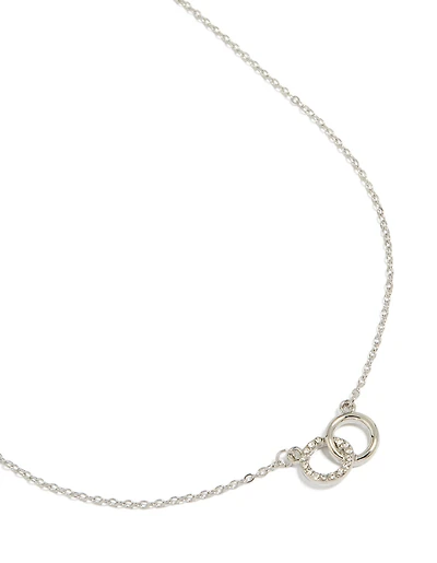 Silver Joined Circles Pendant Necklace