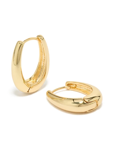 Gold Plated Skinny Teardrop Hoop Earrings