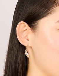 Gold Mismatched Ocean Huggie Earrings