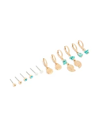 Gold Sea Life Stud & Hoop Earrings 6-Pack