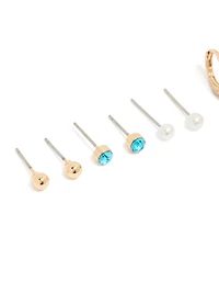 Gold Sea Life Stud & Hoop Earrings 6-Pack