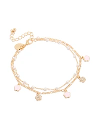 Gold Multicoloured Diamante Hoop Earrings 6-Pack
