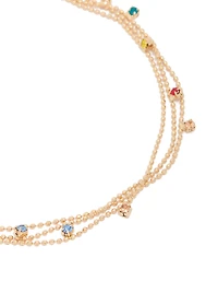 Gold Multicoloured Cubic Zirconias Droplet Layered Anklet