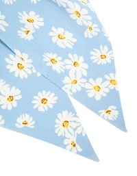 Chouchouchet à foulard imprimé marguerites bleues
