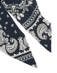 Black & White Paisley Printed Scarf Scrunchie