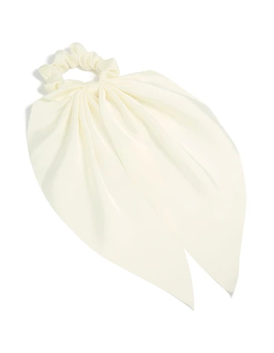Simple Cream Long Scarf Scrunchie
