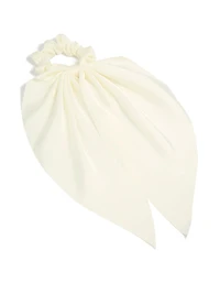 Simple Cream Long Scarf Scrunchie
