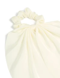 Simple Cream Long Scarf Scrunchie