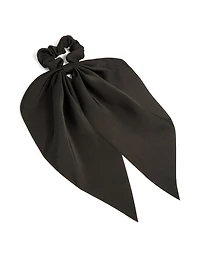 Black Plain Long Scarf Scrunchie