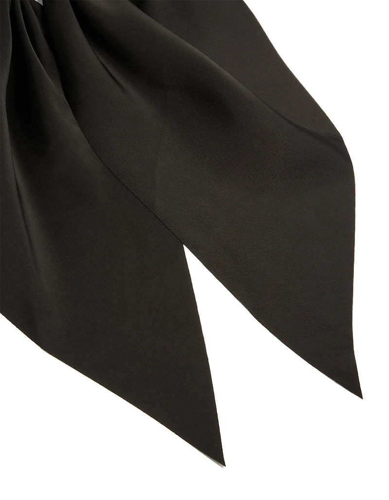 Black Plain Long Scarf Scrunchie