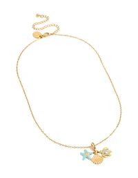 Tweens Gold Plated  Stainless Steel Under The Sea Charm Necklace