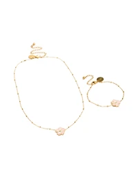 Tweens Gold Plated Stainless Steel Necklace & Bracelet Set