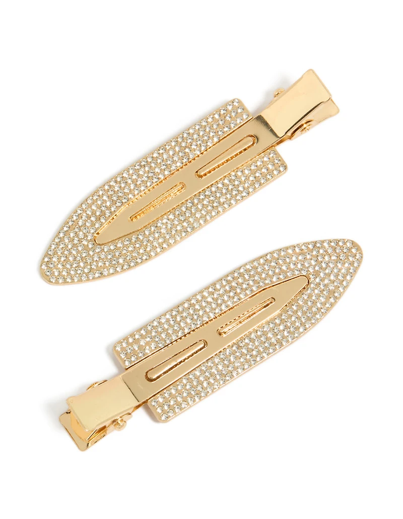Tweens Gold Pavé Diamante Creaseless Clips Pack