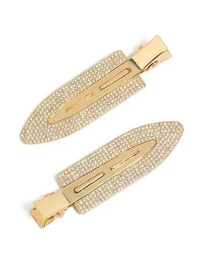 Tweens Gold Pavé  Diamante Creaseless Clips Pack