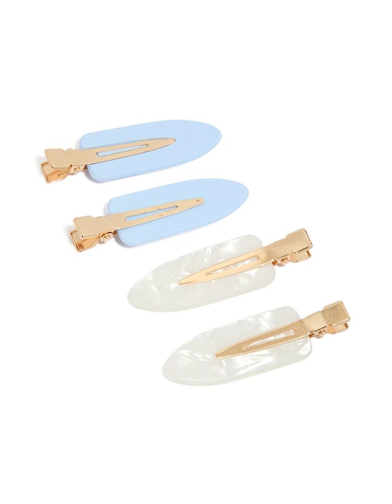 Tweens Marble Acrylic Creaseless Clips 4-Pack