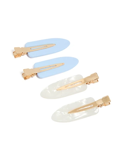 Tweens Marble Acrylic Creaseless Clips 4-Pack
