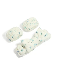 Tweens Printed Flower Wristband &  Fabric Headband Set