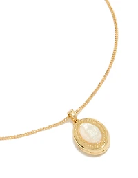 Collier médaillon Mary en coquillage plaqué or