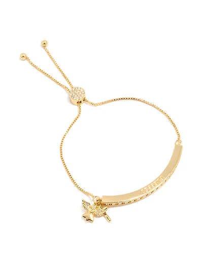 Gold Plated Cubic Zirconia Angel Toggle Bangle