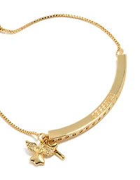 Gold Plated Cubic Zirconia Angel Toggle Bangle