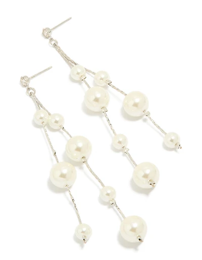 Silver Pearl Drop Earrings