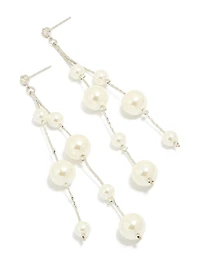 Silver Pearl Drop Earrings