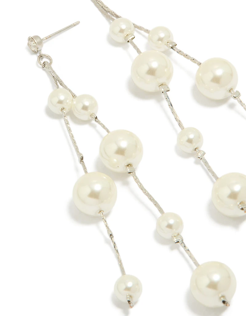 Silver Pearl Drop Earrings