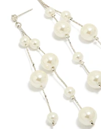 Silver Pearl Drop Earrings