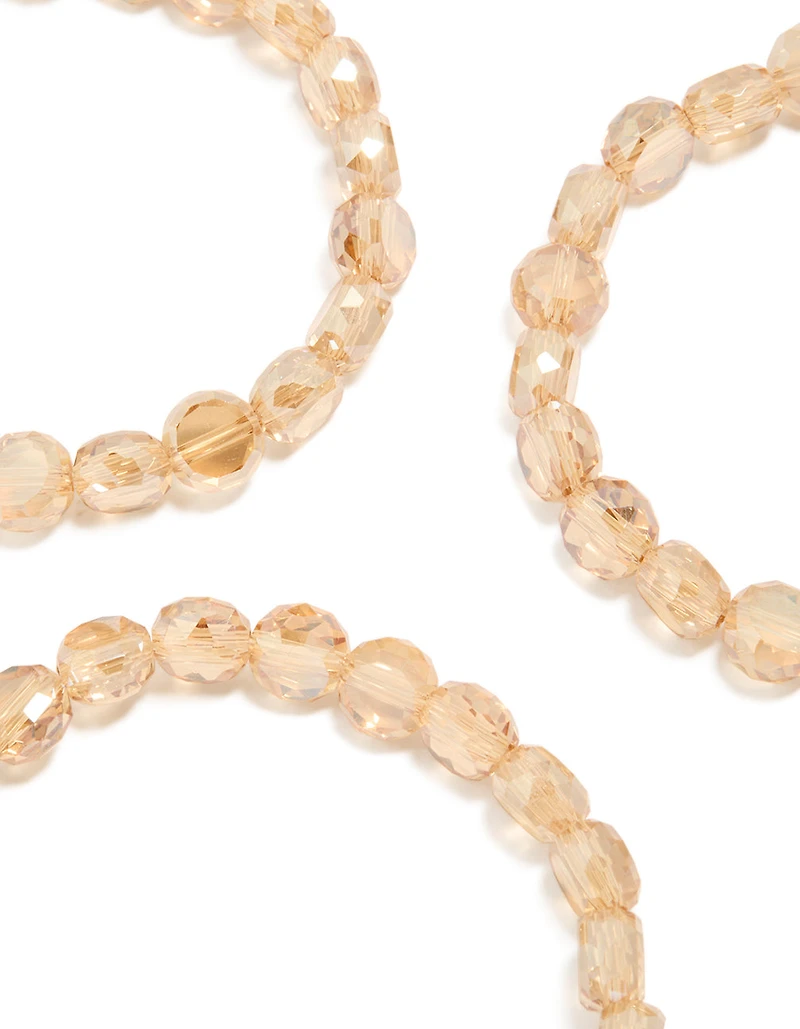 Amber Beaded Stretch Bracelets 3-Pack