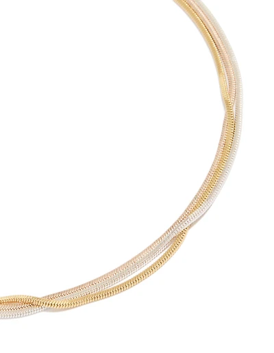 Mixed Metal Plated Thin Snake Chain Necklace 3-Pack