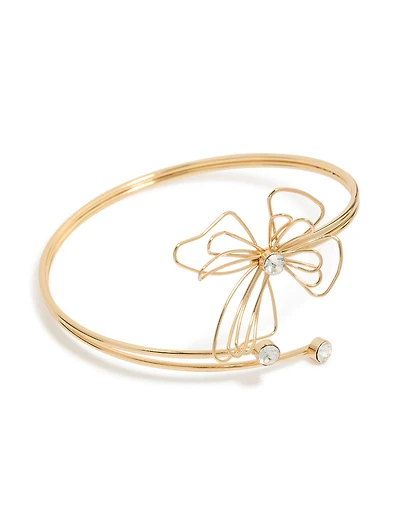 Gold Diamante Wire Butterfly Arm Cuff