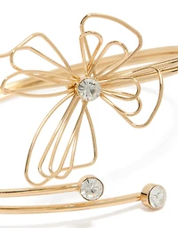 Gold Diamante Wire Butterfly Arm Cuff