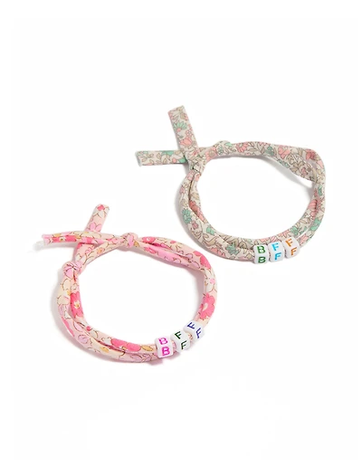 Kids Fabric 'Best Friends' Fabric Bracelets 2-Pack