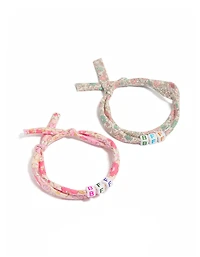Kids Fabric 'Best Friends' Fabric Bracelets 2-Pack