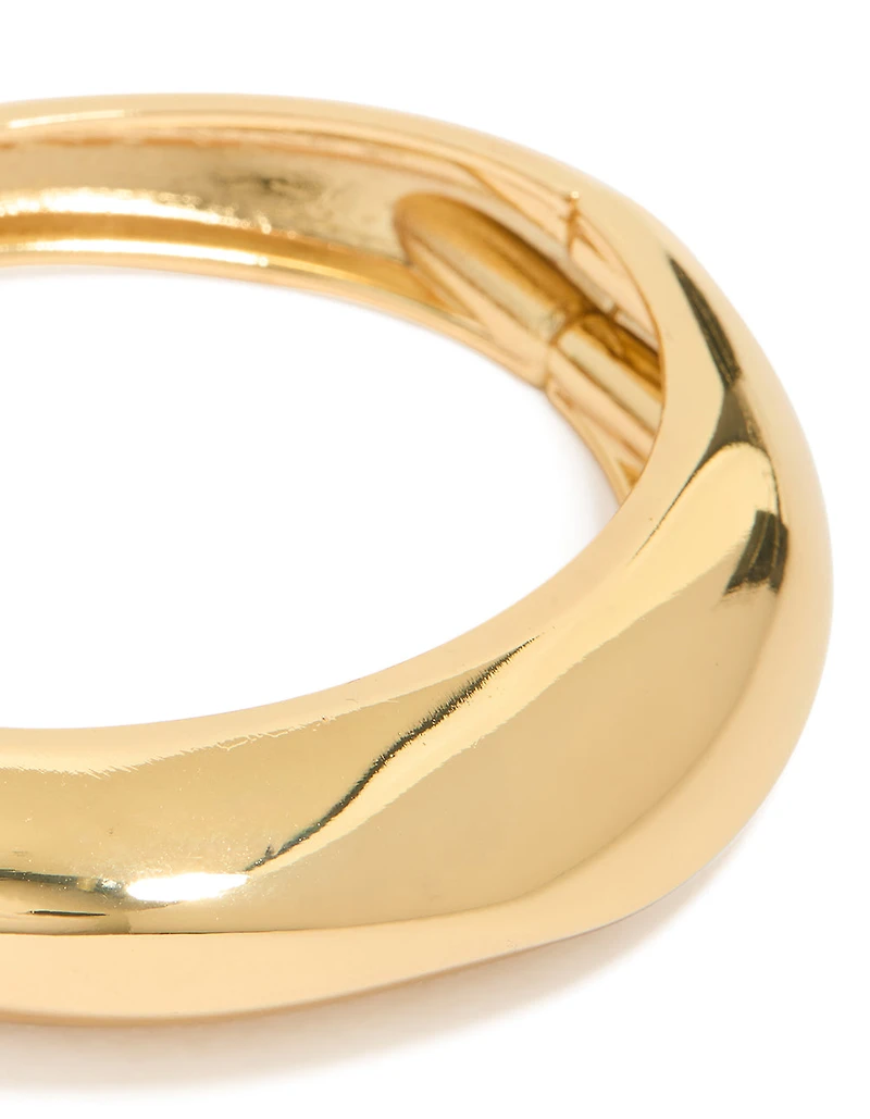 Gold Plated Thick Organic Chunky Bangle