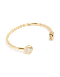 Gold Plated Cubic Zirconia Open Wrist Cuff